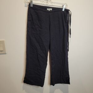 Elsewhere size s linen blend black capri length pants